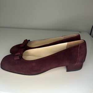 Vıntage Antonio Mannina Elegant Burgundy Suede Women's Shoes